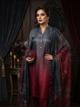 Luxury Tie & Dye Shamoze Silk 3-Piece Suit with Silk Dupatta