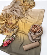 Luxury Tie & Dye Shamoze Silk 3-Piece Suit with Silk Dupatta