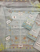 Pastel Ice Blue Embroidered Lawn