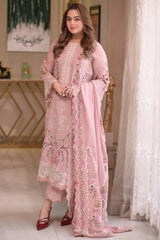 Pastel Tea Pink Embroidered