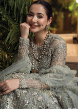 Sage Green Heavily Embroidered Bridal & Formal Maxi Outfit