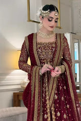 Royal Wine Red Maxi Suit