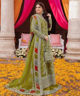 Olive & Silver Embellished Festive Mehndi Outfit
