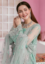 Light Grey & Sea Green Embroidered Festive Formal Outfit