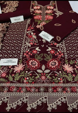 Maroon Embroidered Lawn WITH CHICKENKARI