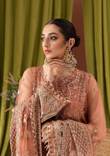 Dusty Terracotta Peach Embroidered Formal Festive Outfit