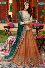 raditional Rust & Emerald Green Embellished Bridal Lehenga Choli Set