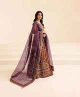 Luxury Rust Brown Front-Open Gown Set