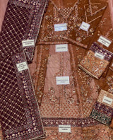 Luxury Rust Brown Front-Open Gown Set