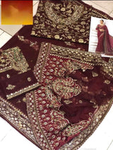 Luxury BLACK Embroidered Net Saree with Pearl Accents