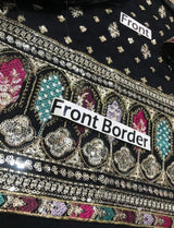 Black Heavy Embroidered Chiffon 3-Piece