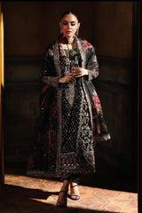 Black Heavy Embroidered Chiffon 3-Piece