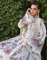 Ivory Floral Embroidered Lawn Suit