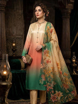 Luxury Tie & Dye Shamoze Silk 3-Piece Suit with Silk Dupatta