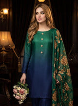 Luxury Tie & Dye Shamoze Silk 3-Piece Suit with Silk Dupatta