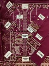 Eggplant Purple Embroidered Festive Lawn