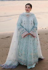 Pastel Ice Blue Embroidered Lawn