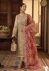 Luxury Sage Green Embroidered Organza Suit