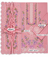 Pastel Tea Pink Embroidered