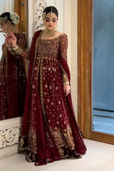 Royal Wine Red Maxi Suit