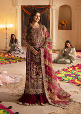 Deep Red Shirt with Sharara Set