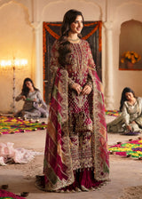 Deep Red Shirt with Sharara Set